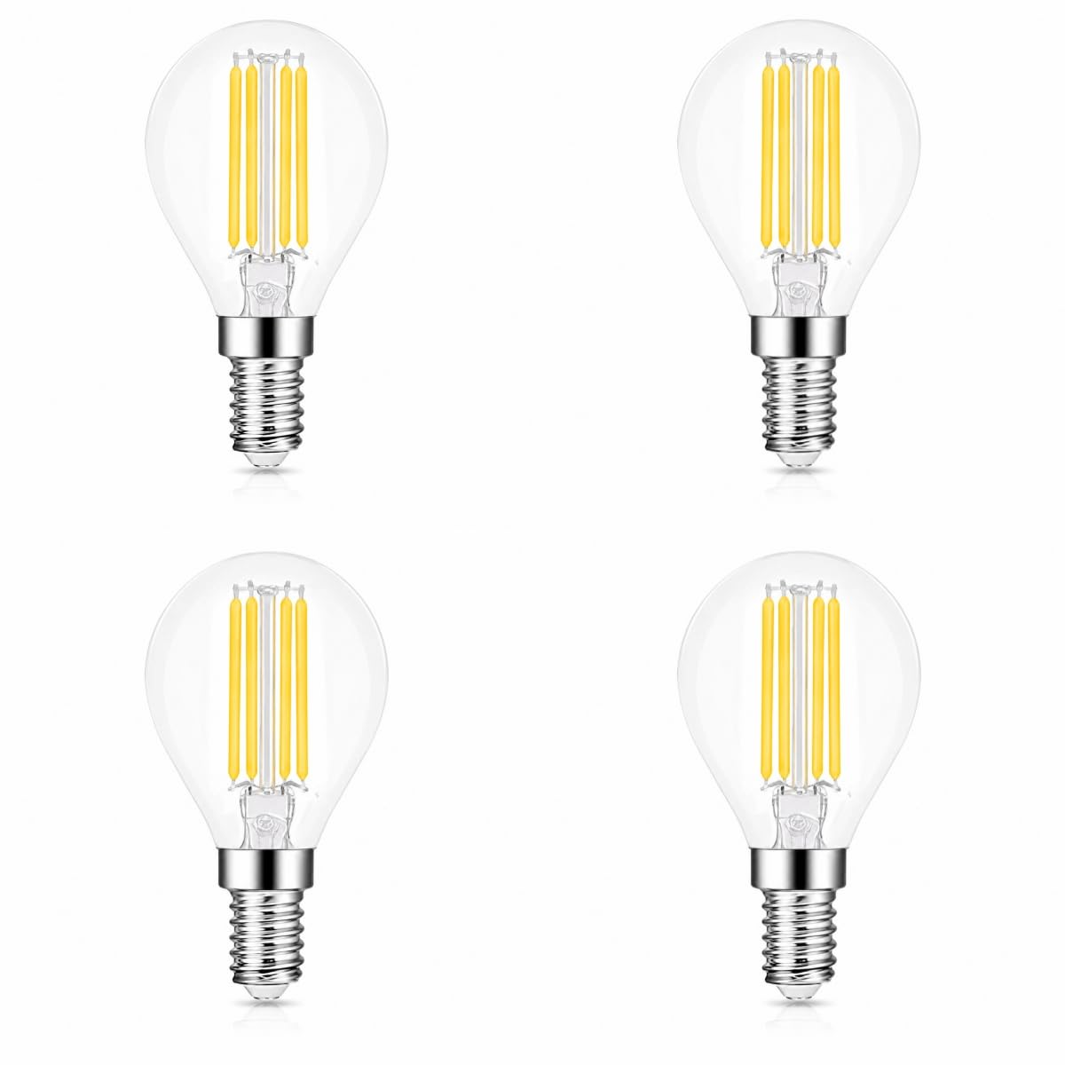YELANGU G45 E14 LED Light Bulb 6W 6500K Cool White, 4-Pack