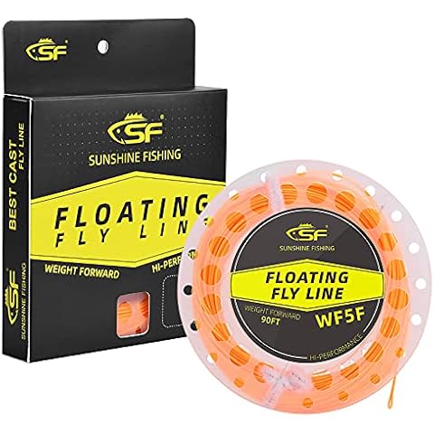 SF Fliegenfischen Schnur Schwimmend mit geschweißten Schlaufengewicht-Vorwärtsfliegenschnüren #Orange 90FT WF7F Cover
