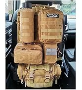 Molle Seat Back Organizer, Tactical Car Seat Organizer with Pouches, Tactical Vehicle Panel Organ...