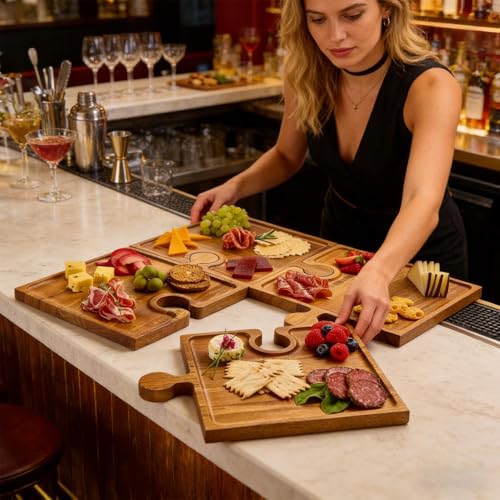 Planche à fromage plateau de service bois puzzle emboîtement