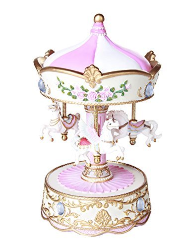 Pacific Giftware Fantasy Neverland Unicorns and Pegasus Vintage Carousel Music Box Collectible 8.5