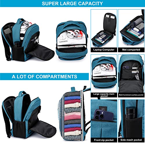 Backpack,Bookbag for Men and Women, 17.3 inch TSA Water Resistant Business Travel Laptop Backpack,Durable College School Backpack Bookbag for Teens, Lake blue - image 2