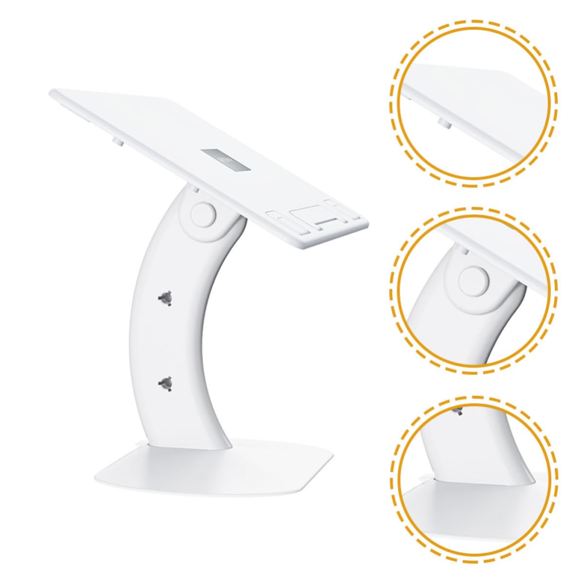 Supporto per Laptop in Pc, Supporto per Libri, Pieghevole, Antiscivolo, Angolo Regolabile a 4 Livelli, Bianco, per Notebook e Tastiera, per Studio e Lettura