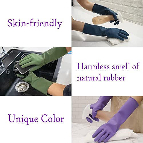 Homssem Dishwashing Gloves– 2 Pairs Of Dish Gloves Premium Rubber Gloves For Cleaning – Urban Green Urban Blue #TOP1