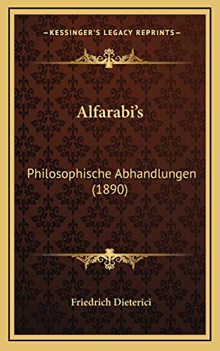 Alfarabi's: Philosophische Abhandlungen (1890)