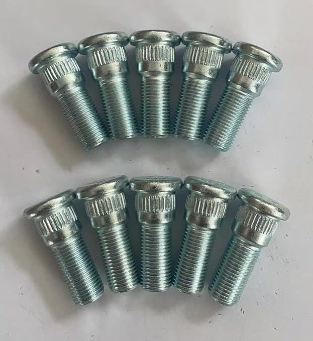 10 PCS 610-364 1/2-20 Rear Serrated Wheel Hub Stud Bolts 0.62 in. Knurl, 1.46 in. Length Replacement for Select Jeep Cherokee Wrangler TJ XJ ZJ YJ