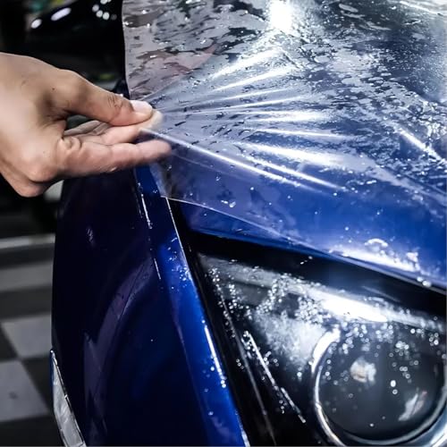 Image of WALLMATE Self Adhesive Universal Wrap Car & Bike Wrap Protective Film Self Adhesive Rap Sheet Roll Film Sticker and Decal (20 inch x 40 Feet, Transparent Protect Film)