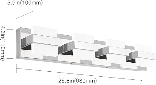Miniatura 5 de SOLFART Modernas luces LED de tocador regulables, 4 luces para baño, lámpara de pared sobre el espejo