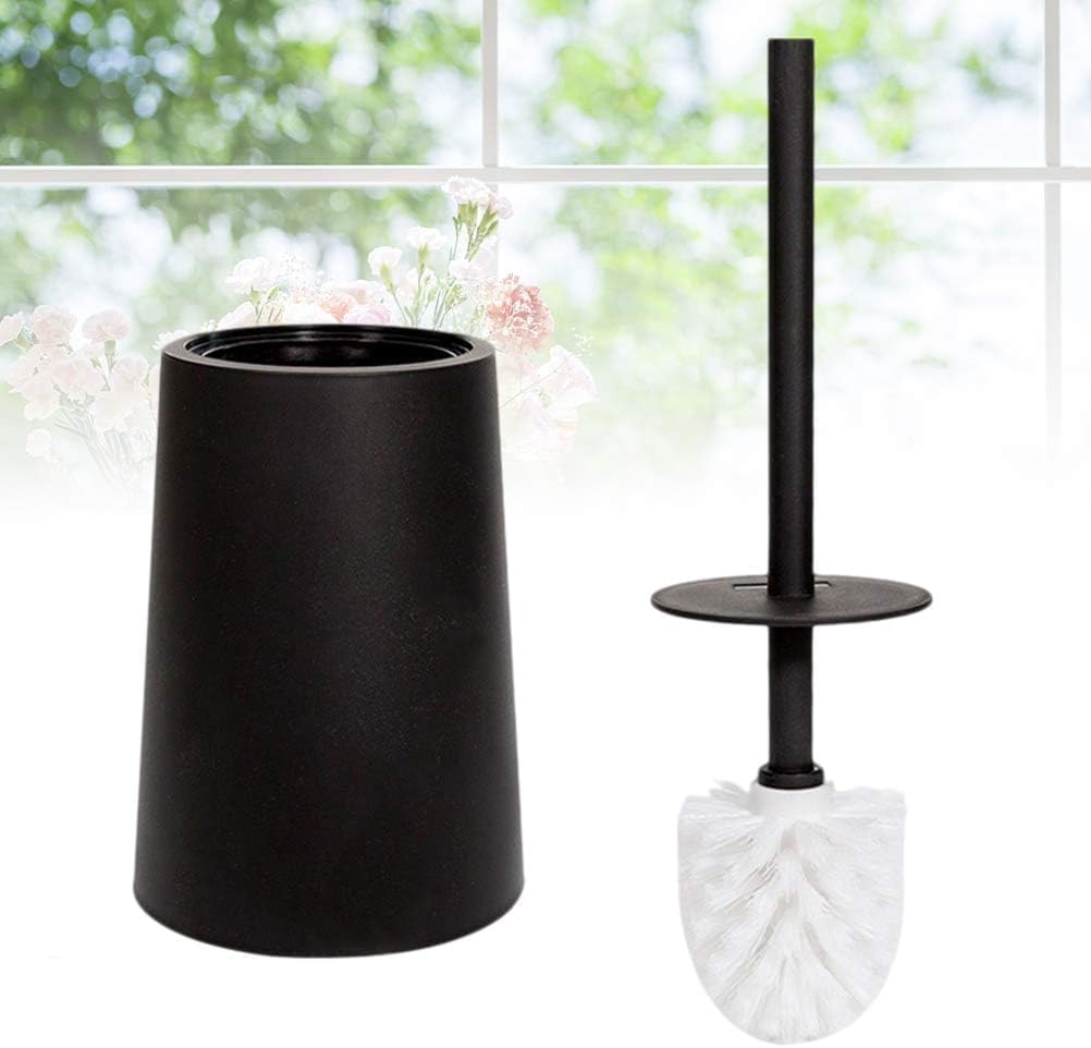 NOLLAM Toilet Brush 1Set Toilet Brush Plastic Toilet Closestool Cleaner Brush with Base Holder for Bathroom Brushes Black Toilet Brush Toilet Brush Toilet Bowl Brush