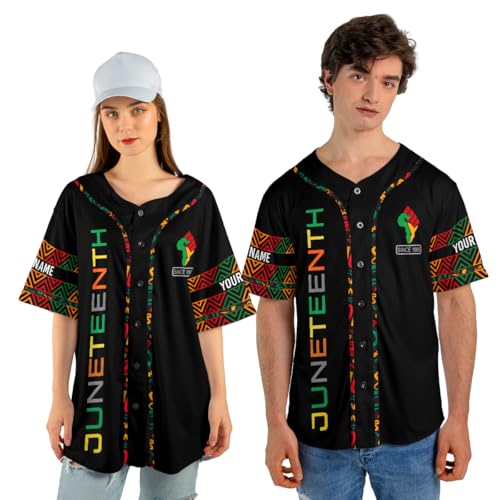 Custom Juneteenth Baseball Jersey Shirt Personalized Juneteenth 1865 Africa Freedom Shirt Black History Month Pride Flag Gift miniatura 6