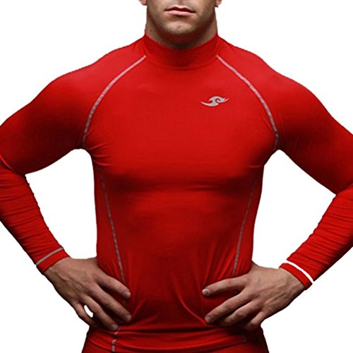 New 051 Skin Tight Compression Base Layer Red Running Shirt Mens S - 2xl (XL)