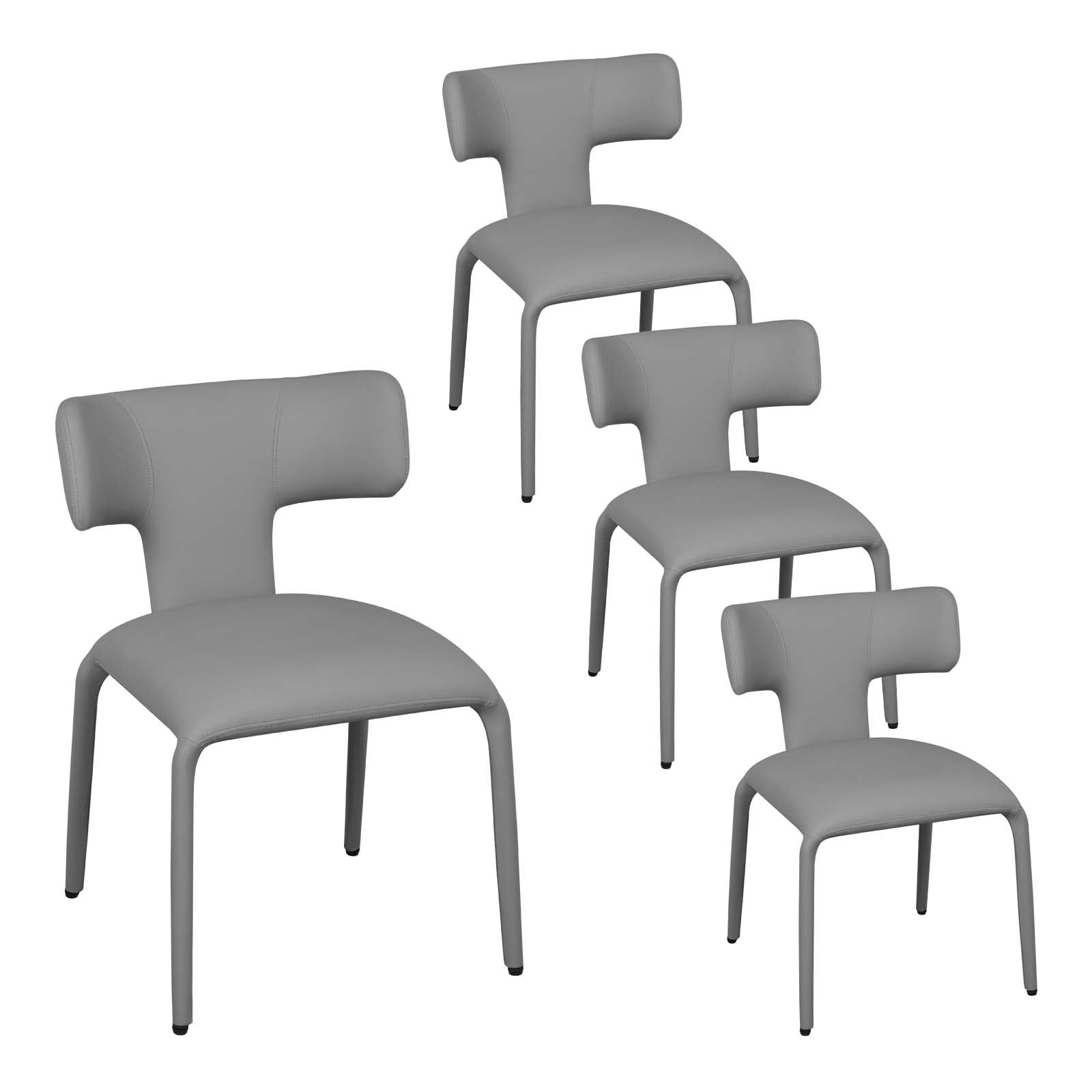 WOLTU Dining Chairs Set of 4, Upholstered Kitchen Chairs, Quartz Grey