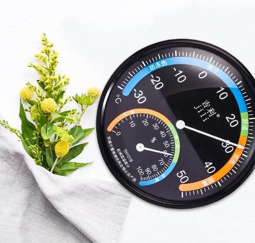 Zerone 5 Inch Indoor Outdoor Hygrometer, Round Pointer Type Thermometer Hygrometer High Precision Weather Dial Thermometer With Mounting Bracket For Patio, Pool, Kitchen, Garden(Th101 Black) #TOP6
