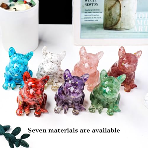 Figura decorativa Perro Bulldog Francés de resina cristal miniatura 3