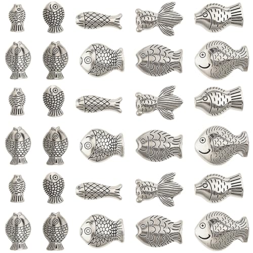 Perles en métal argenté poisson SUNNYCLUE pour création de bijoux