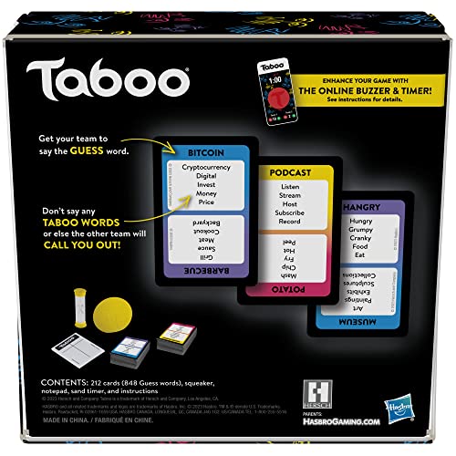 Hasbro Gaming F5254 Taboo Classic Game, Party Word Guessing Game For Adults And Teens, Board Game thumb #1