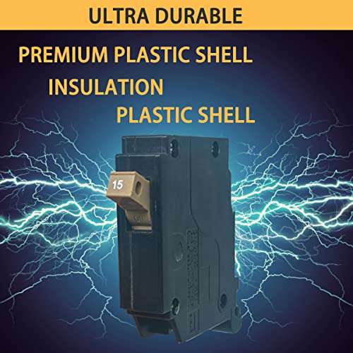 Ch115 1-Pole 15-Amp Circuit Breaker, Type Ch 3/4-Inch Plug-On Molded Case Circuit Breaker, Thermal Magnetic Protection, 10 Kaic, 120/240V, Fit For Cutler Hammer Load Centers (3 Years Warranty) #TOP3