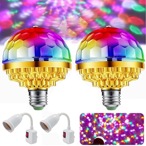 Sunshine smile Luces Discoteca Para Casa, Bola de Discoteca con Rotación de 360°, RGBP Efectos de luz Discoteca, Bola Mágica Lámpara Etapa, Escenario Lámpara, Luces Fiesta Para Casa DJ