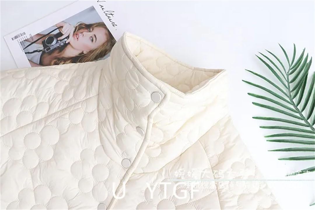Cappotto invernale da donna in cotone di grandi dimensioni con colletto rialzato abbottonatura soprabito con bottoni e capispalla trapuntatura floreale