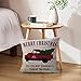 ULOVE LOVE YOURSELF 2Pack Merry Christmas Pillow Cover with Christmas Tree and Vintage Red Truck Pattern Cotton Linen Home Decorative Throw Cushion Case 18 x 18 inch
