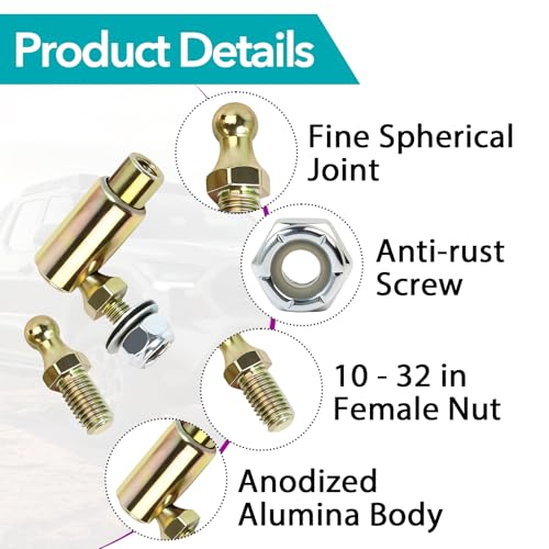 Image of 2 Pcs Quick Release Throttle Disconnect, Compatible with Allstar | 10-32 Female Thread Steel Carburetor Connecting Rod with Ball Joint Replacement