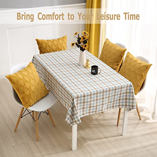 Image of Volcanics Pack of 2 Faux Wool Throw Pillow Covers 20x20 Inches Decorative Farmhouse Velvet Couch Pillow Case Soft Plush Square Boho Cushion Pillowcase, Yellow