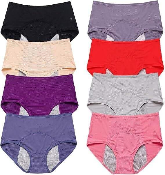 Leakproof Panties for Women Over 60, Leakproof Ladies Underwear, Leakproof Underwear for Women 8pcs X-Large