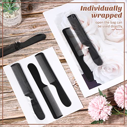 Kritkin 100 Pcs Combs Individually Wrapped Disposable Comb Long Handle Plastic Comb For Homeless Hotel Shelter Charity Church Travel Hair Accessories, Black #TOP5