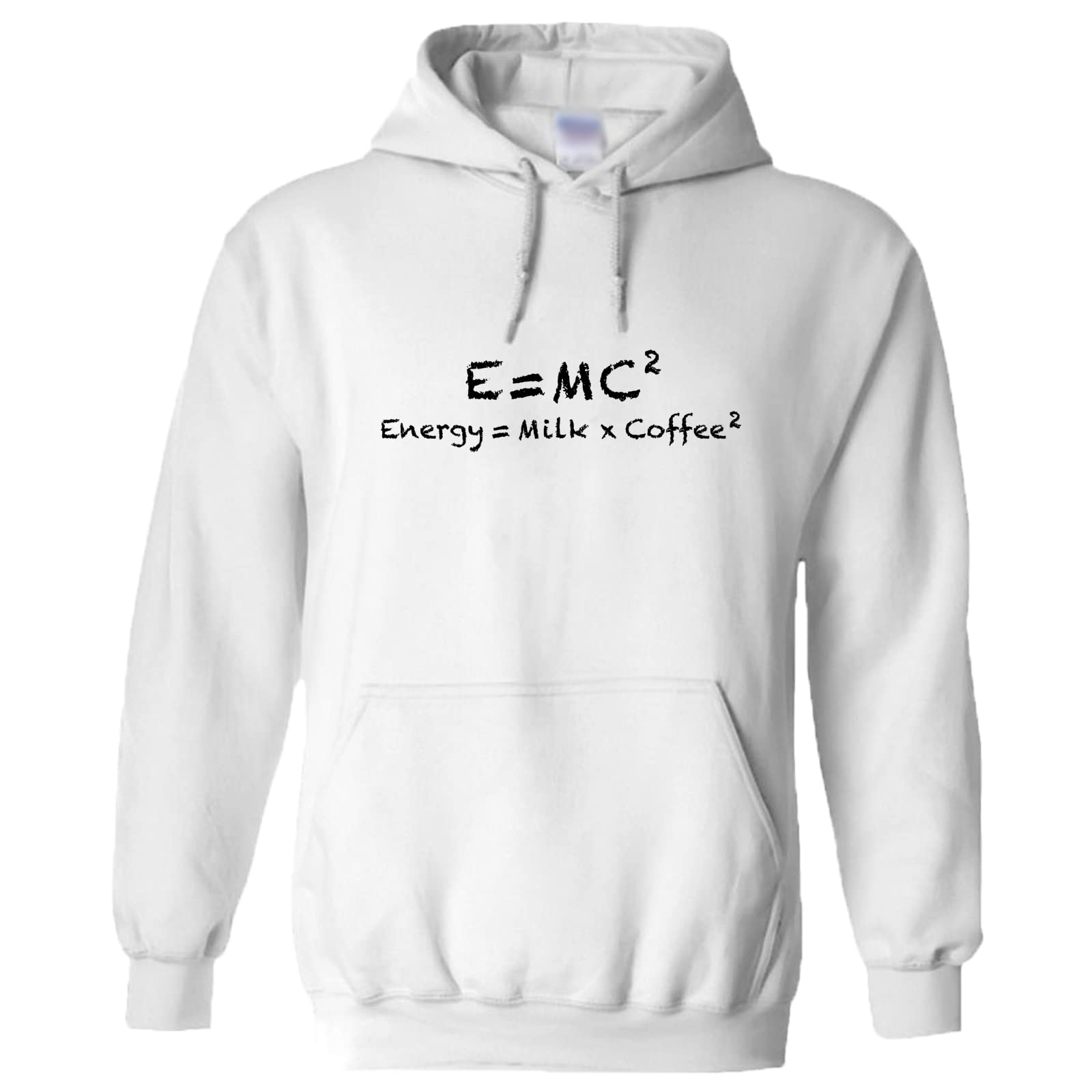 Sweat à capuche E=mc2 homme blanc 4XL ample pour ne plus se sentir serré