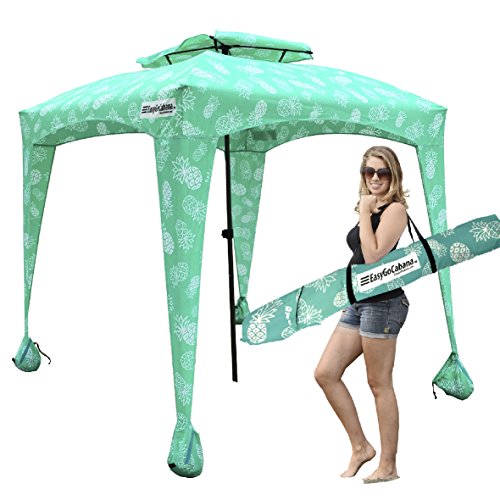 EasyGo Cabana - 6' X 6' - Beach & Sports Cabana Keeps You Cool and Comfortable - Easy Set-up and Take Down - Large Shade Area - More Elegant & Classier Than Beach Umbrella (Navy Blue)