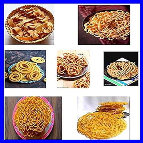 Image of Aluminium Sevanazhi /Sevai Nazhi /Sev Sancha /Gathiya Murukulu /Janthikulu Idiyappam Maker with Free 5 Different Jali /Silver /Small