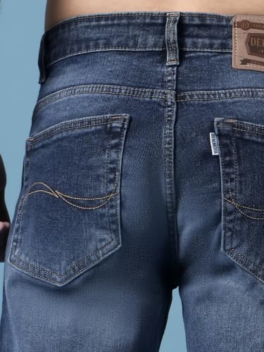 Image of Men's Bootcut Denim Pants || Men's Bell Bottom Jeans || Wide Leg Flared Jean's for Men || High Waist Stretchable Retro Fit || College Casual