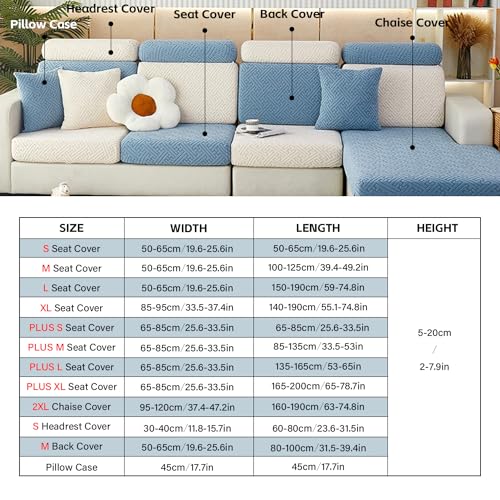 Funda elástica para sofá seccional lavable protector de muebles XL 8