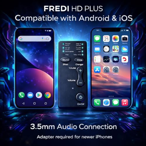 Image of FREDI HD PLUS Wired Portable Voice Changer Device | Handheld Audio Voice Effect Controller with 8 Sound Effect | Button & Volume Control | Rechargeable Voice Modifier for Android & iOS Smartphones