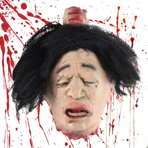 Tête coupée sanglante en latex décorative accessoire horreur Halloween étanche