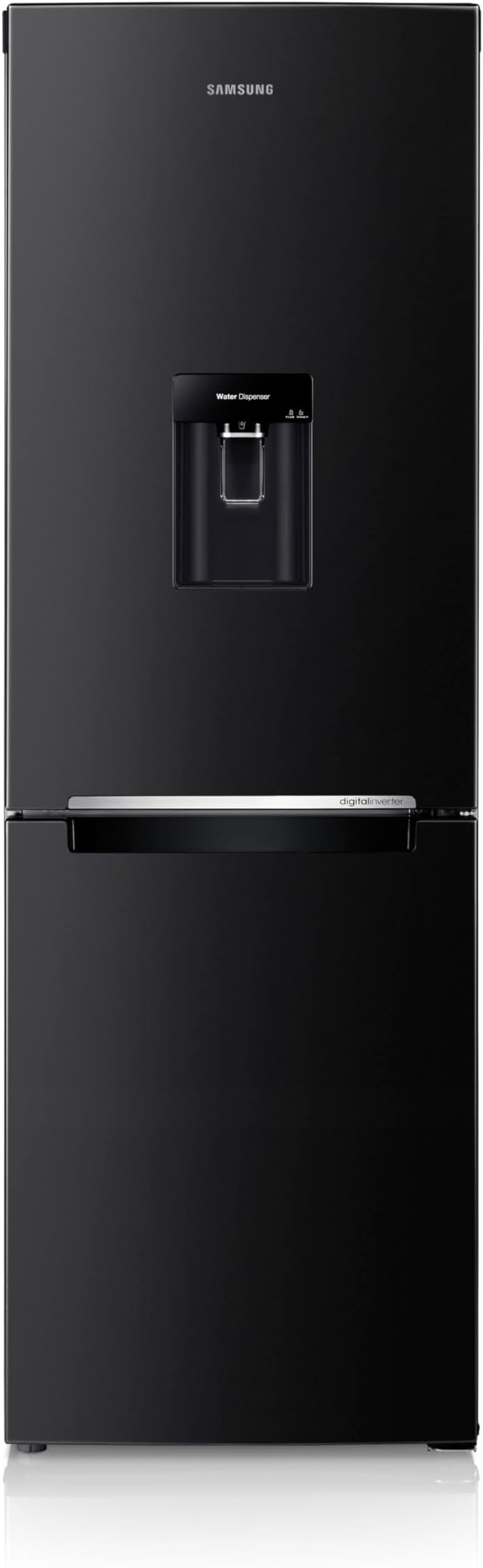 Samsung RB29FWRNDBC Freestanding Fridge Freezer with Digital Inverter Technology and Water Dispenser, 288 Litre, 60 cm wide, Black, Decibel rating: 37, EU Acoustic Class: C