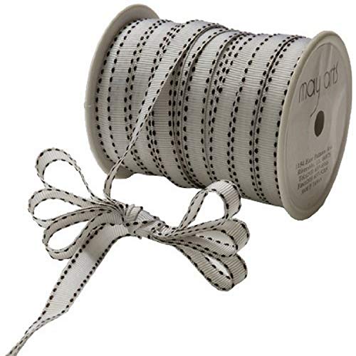 May Arts 3/8-Inch Wide Ribbon, White Grosgrain