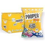 PROPER Sweet & Salty Popcorn, 90g x 8, Sharing Bags, Natural Sea Salt and Demerara Sugar Seasoning, Vegetarian & Gluten-Free, 135 kcal per portion
