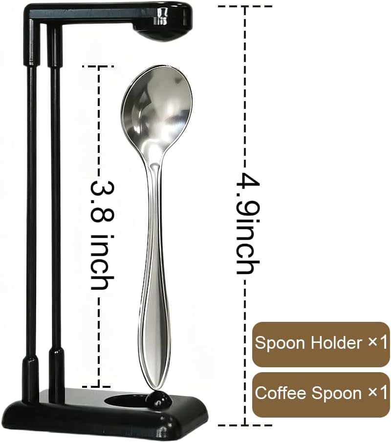MIUPOO Magnetic Floating Mini Coffee Spoon Holder with Small Spoon
