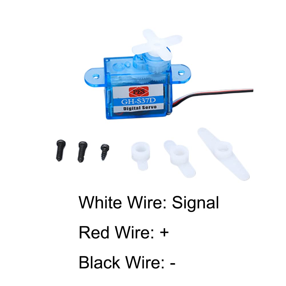 6 unidades de mini servo azul GH-S37D Digital Servo Micro sin núcleo para control de dirección de vuelo RC avión coche barco