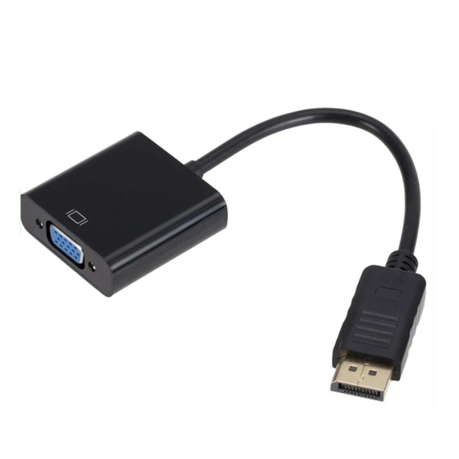 Adapter 1080P DP do VGA pozłacany męski na żeński do komputera, laptopa, projektora, monitora, (czarny)