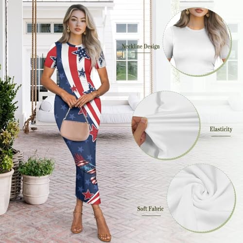 Image of Womens Short Sleeve Jamaican Flag Midi Bodycon Dress