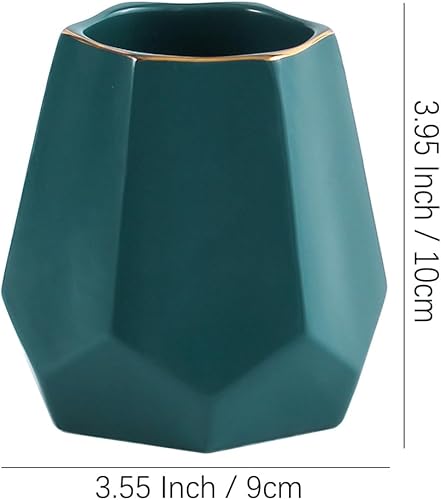 Portalápices de cerámica para escritorio, lindo soporte para lápices con forma geométrica, organizador de escritorio para decoración de oficina,