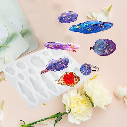 Voyyphixa Irregular Mine Edge Hair Clips Resin Moulds - Image 2