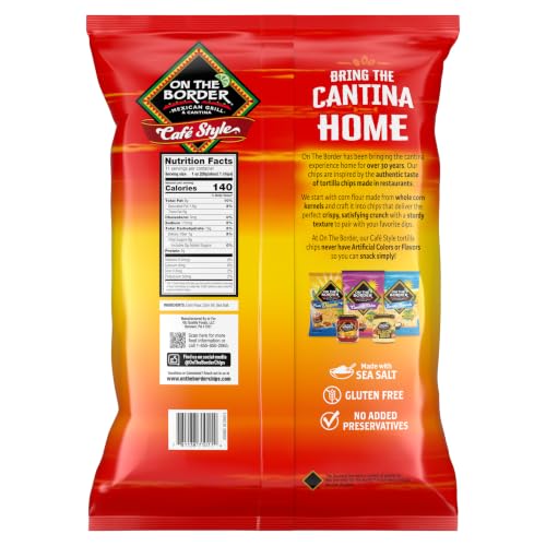 On The Border Café Style Tortilla Chips, 11 oz Bag (3 Count) - image 2