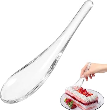 ULTECHNOVO 1 Pc Clear Glass Soup Spoon, Heat Resistant Small Dessert Spoon