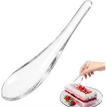ULTECHNOVO Glass Dessert Spoon 5.70In Transparent Heat-Resistant Kitchen Spoon for Soup Ice Cream Pudding and Ramen Clear Smooth Restaurant Dessert and Appetizer Flatware
