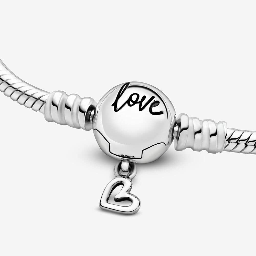 Bracciale New 2025 Compatibile Charm Tutte Marche Love Cuore Cuoricino Donna Originale Simil Rigido Pendente Ciondoli Base Bambina Braccialetti Clip Fermo Catena Argento 925 Gancio
