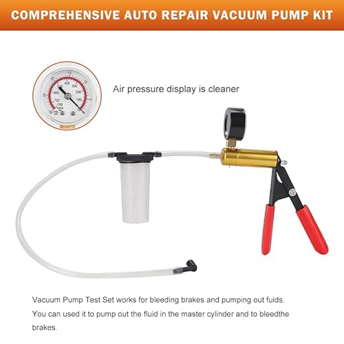 Zjeryl Gull 2 In 1 Brake Bleeder Kit With Hand Vacuum Pump With Gauge Adapters Automotive Brake Fluid Bleeding Set With Protected Case For Car Truck thumb #1
