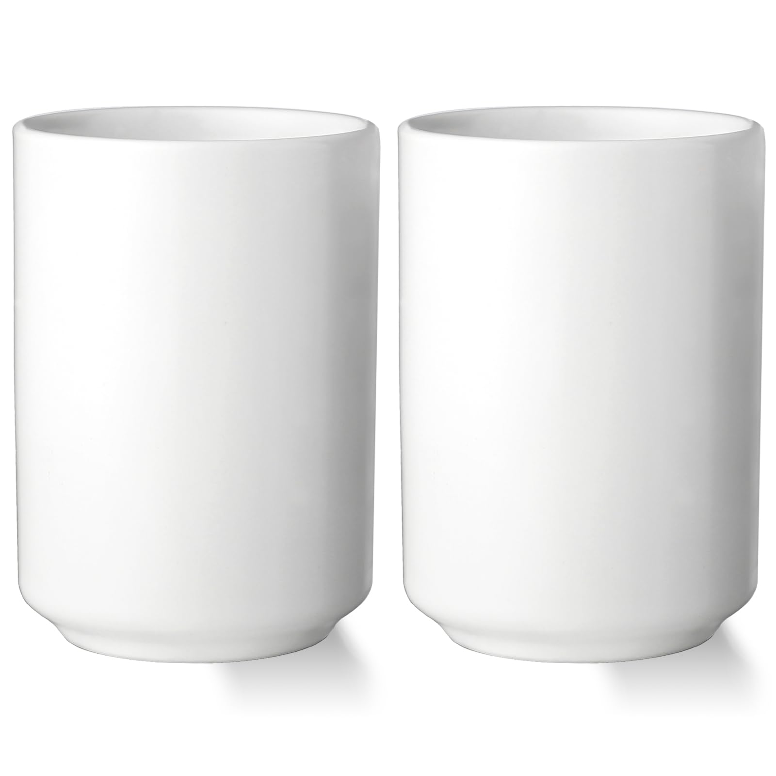 Leegg 2 Stück Teetassen Keramik Kaffeebecher Ohne Henkel 240 ml Becher für grünen Tee Kaffeemomente (Weiß) Küche, Haushalt & Wohnen